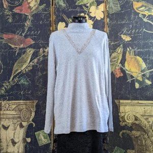 New 100% Cotton Karen Scott Long Sleeve Top - 1X - Enchantika Handmade Enhanced